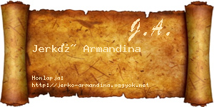 Jerkó Armandina névjegykártya